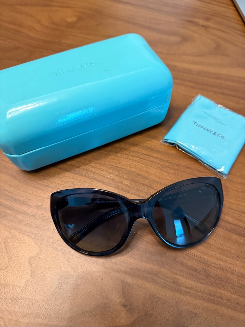 Tiffany & Co. Women's Dark Blue Heart Accent Sunglasses